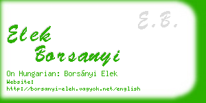 elek borsanyi business card